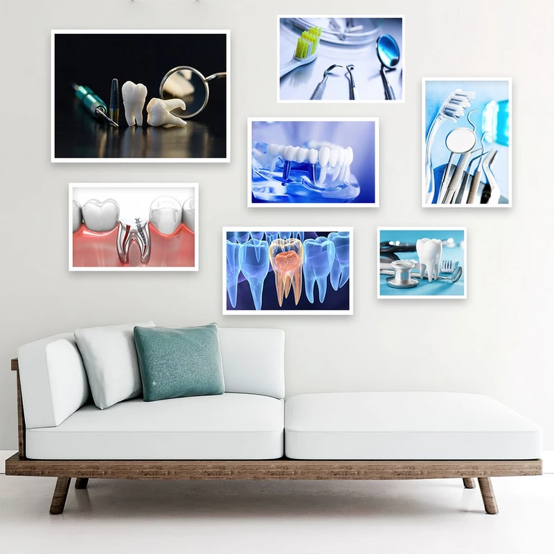 تابلو بکلیت طرح دندان پزشکی و ایمپلنت مدل W-933 مجموعه 7 عددی