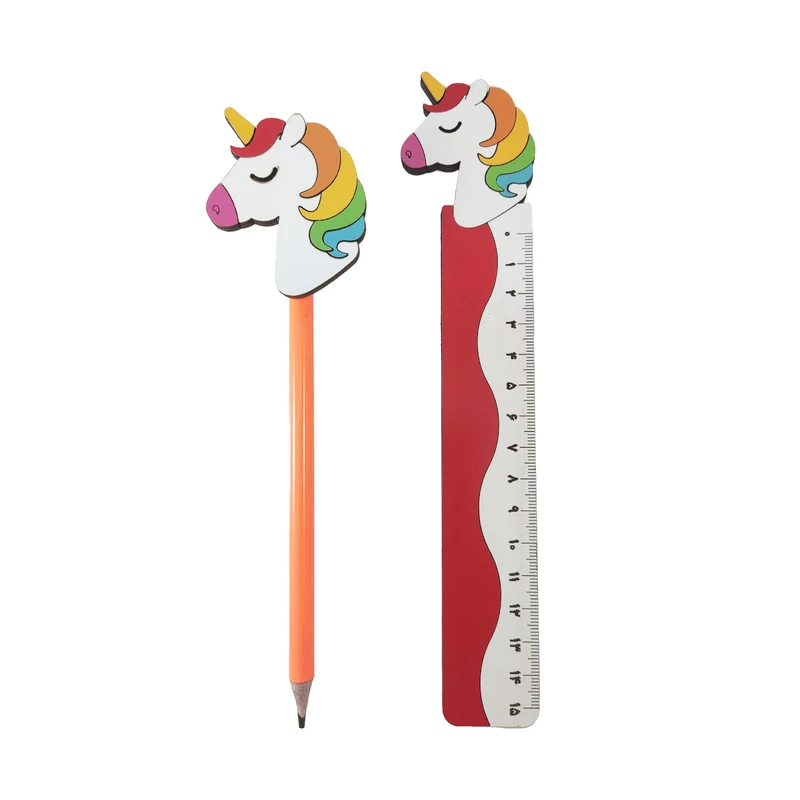 خط کش 15 سانتی متری مدل MDK-4 به همراه مداد و سرمدادی