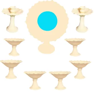 مجموعه ظروف هفت سین 9 پارچه طرح لبچین کد hta9