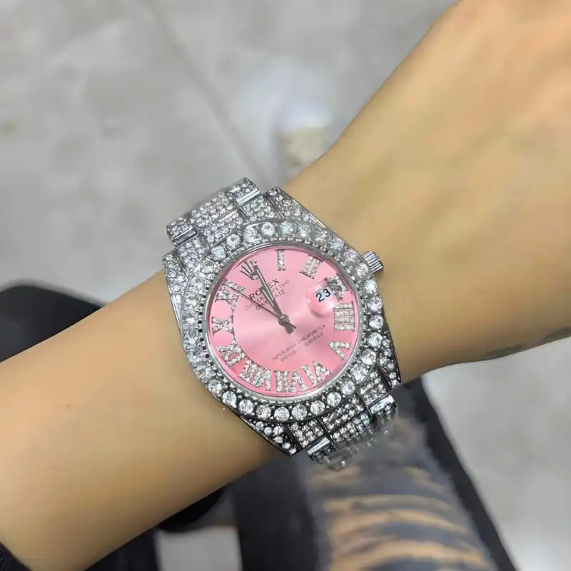 ساعت مچی عقربه ای رولکس مدل دیت جاست فول نگین استون 3