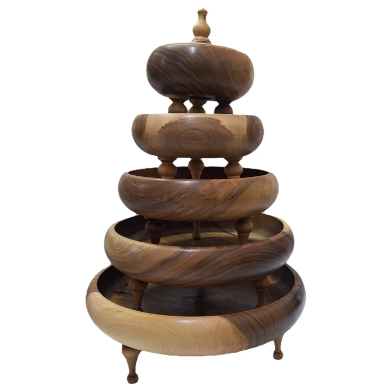 ست ظروف پذیرایی مدل خمره ای مجموعه 5 عددی