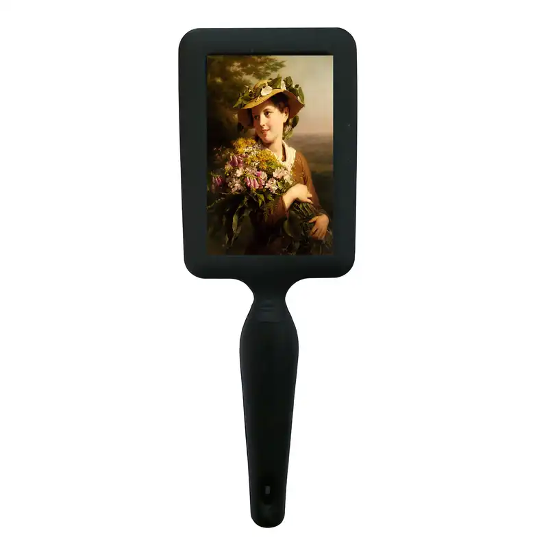 برس مو طرح نقاشی دختر و گل مدل B1075