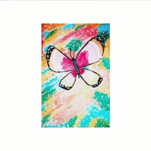 تابلو نقاشی گواش طرح پروانه کد 4