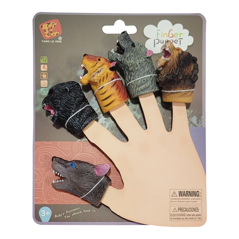 اسباب بازی مدل عروسک انگشتی حیوانات وحشی کد 11822 مجموعه 5 عددی