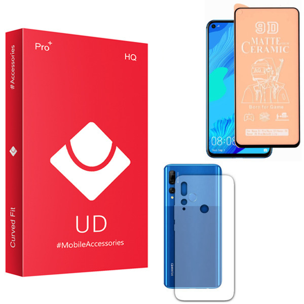 محافظ صفحه نمایش سرامیکی مات یو دی مدل HQ مناسب برای گوشی موبایل هوآوی Y9S به همراه محافظ پشت گوشی