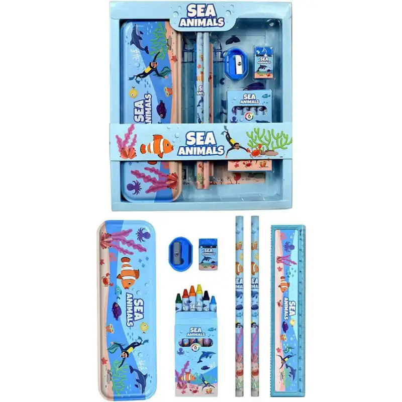 بسته لوازم التحریر مدل دریا sa-7298 مجموعه 7 عددی