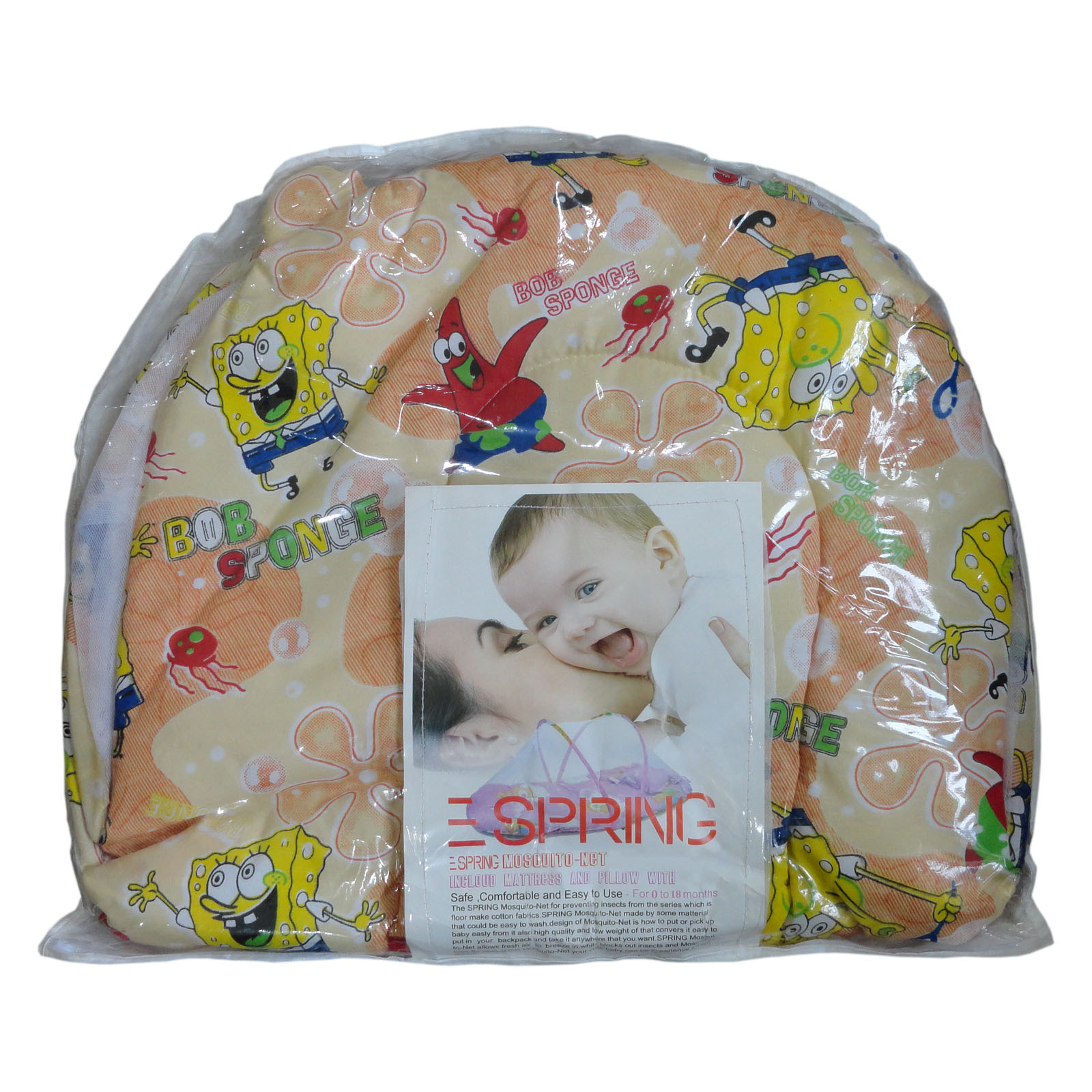 پشه بند کودک مدل خیمه ای تشک دار باب اسفنجی