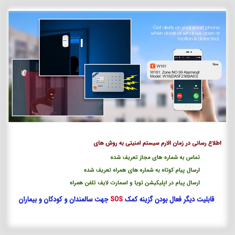 سیستم دزدگیر سیم کارتی کروی مدل W181