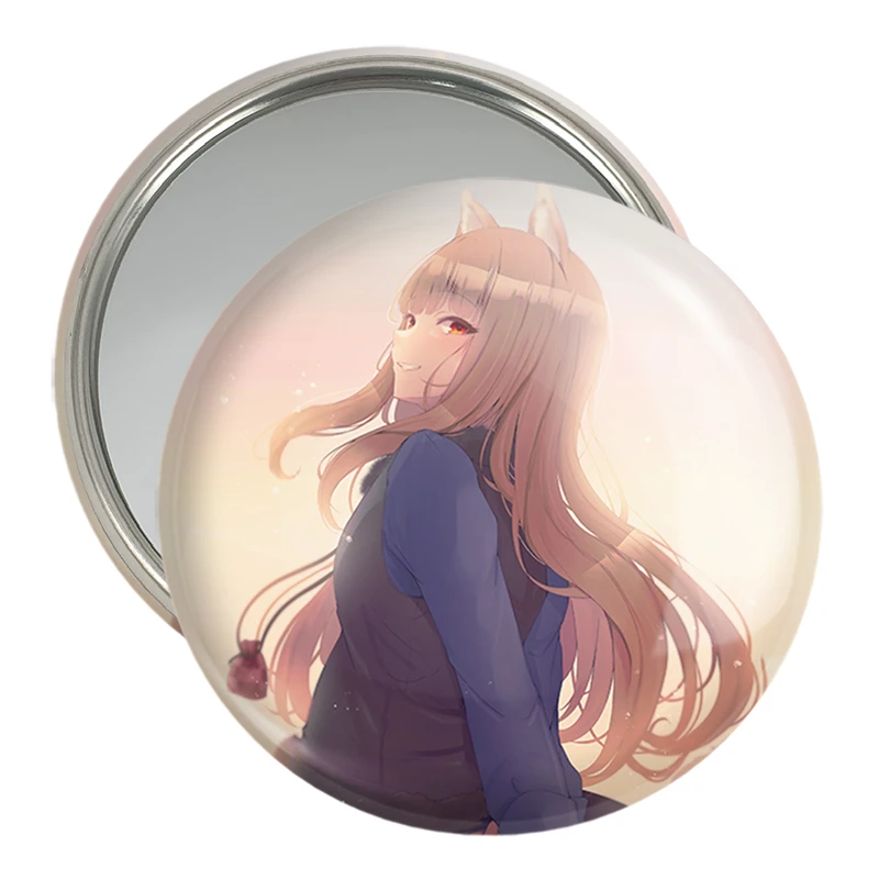 آینه جیبی خندالو مدل هولو انیمه ادویه و گرگ کد 36119