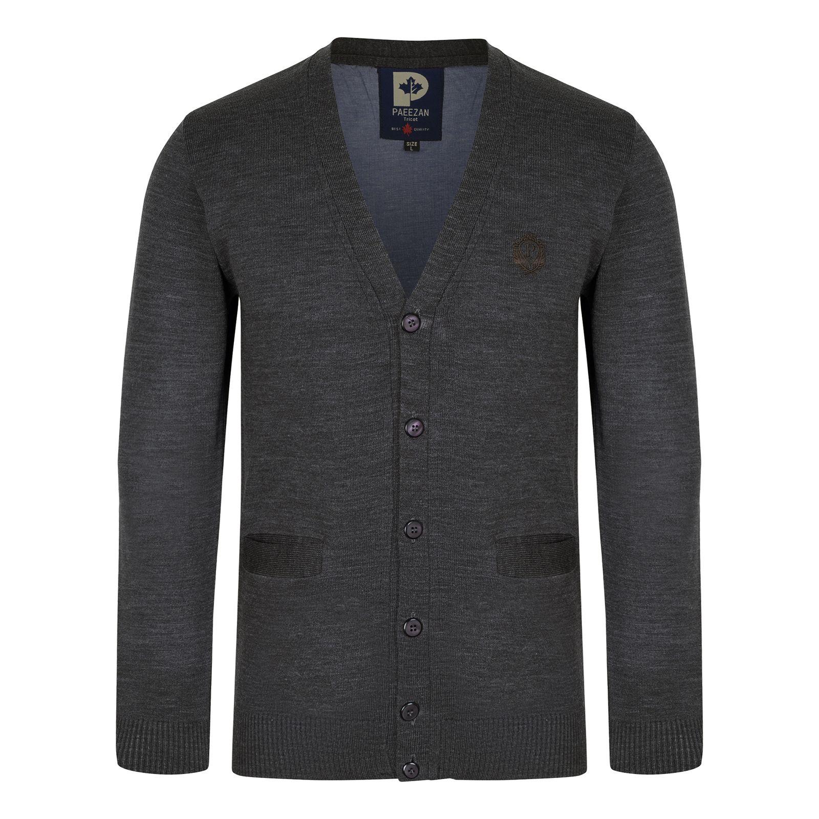 ژاکت مردانه تریکو پاییزان مدل PJ701 ملانژ -  - 3