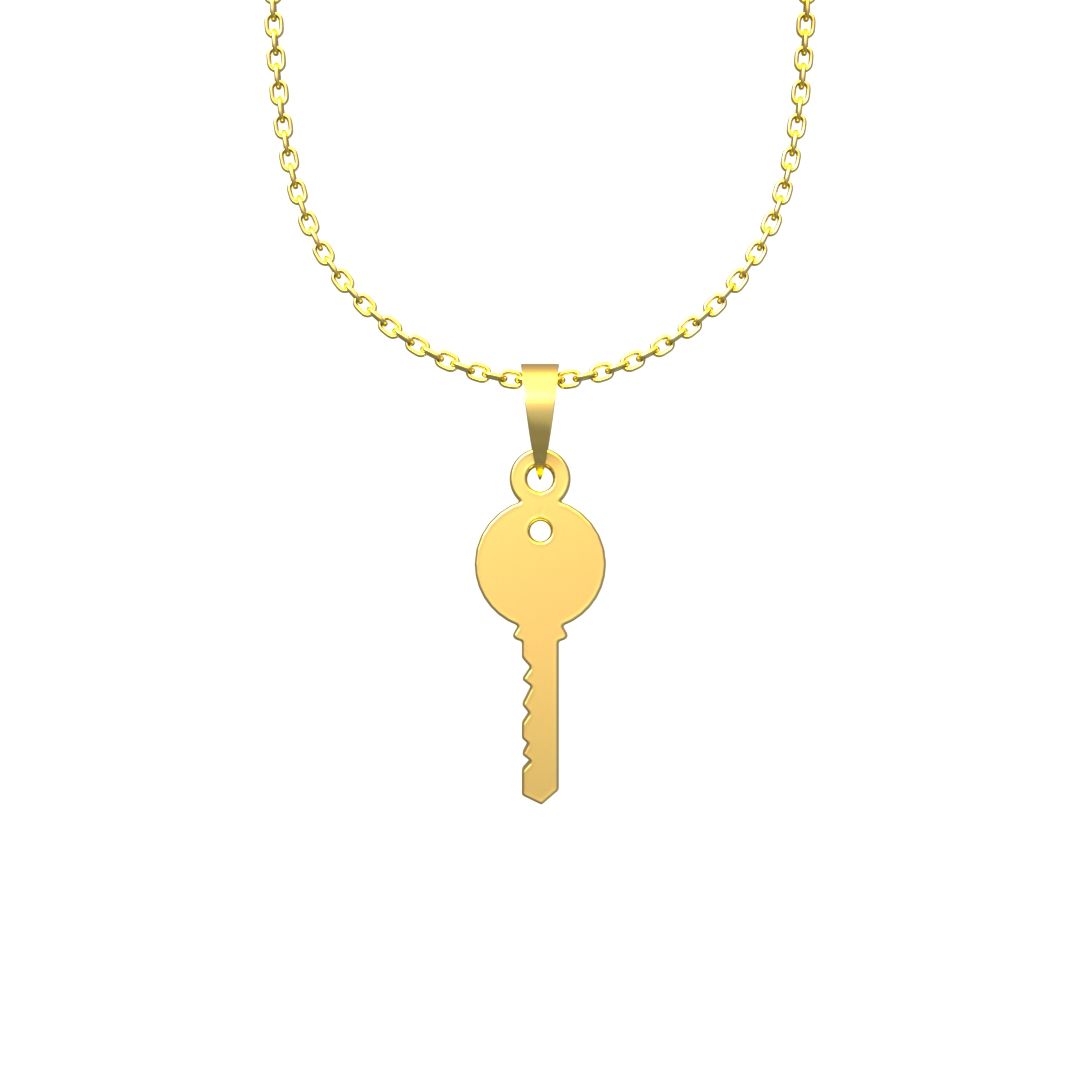 گردنبند طلا 18 عیار زنانه مدوپد مدل کلید کد F3-1-1111 -  - 5
