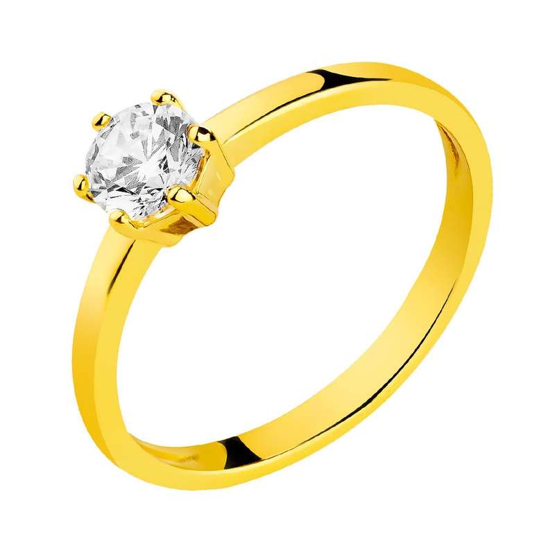   انگشتر طلا 18 عیار زنانه قیراط طرح تک سنگ کد GH3408