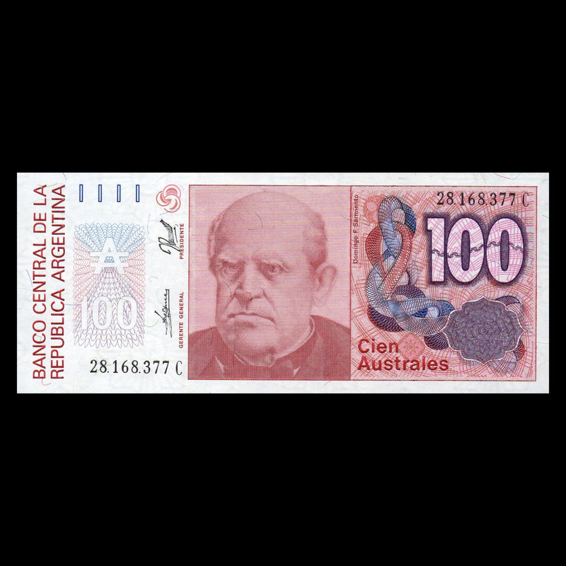 اسکناس تزئینی طرح کشور آرژانتین مدل 100 آسترال 1987 UNC