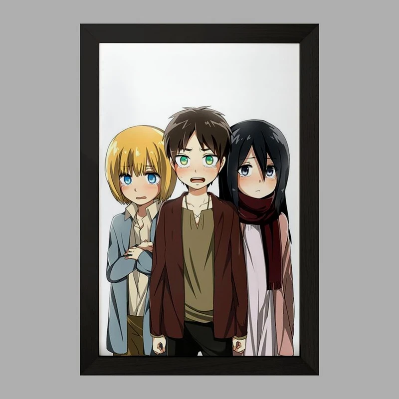 تابلو خندالو مدل ارن و میکاسا و ارمین انیمه اتک آن تایتان Attack on Titan  کد 11030