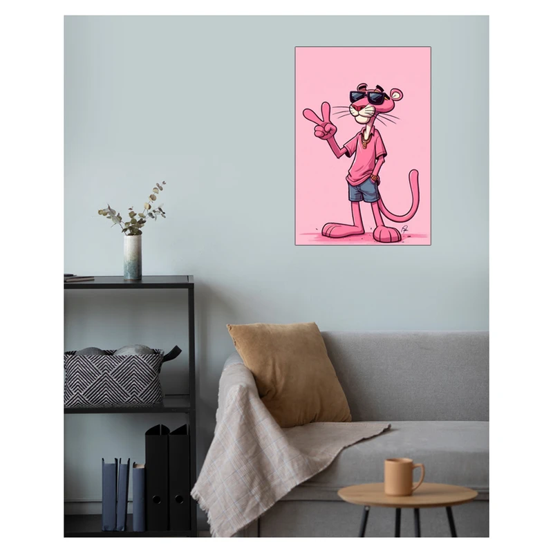 پوستر گوفی مدل انیمیشن پلنگ صورتی طرح Pink Panther کد GE53