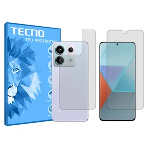 Tecno HyGEL model transparent screen protector suitable for Xiaomi Redmi Note 13 Pro mobile phone along with the back of the phone