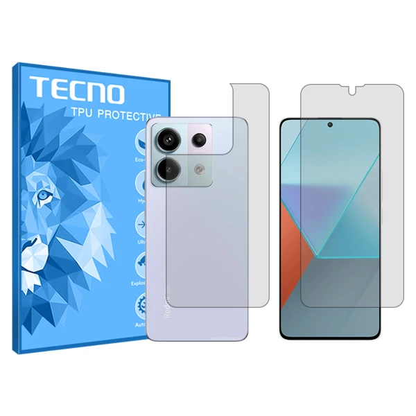 محافظ صفحه نمایش شفاف تکنو مدل HyGEL مناسب برای گوشی موبایل شیائومی Redmi Note 13 Pro به همراه محافظ پشت گوشی