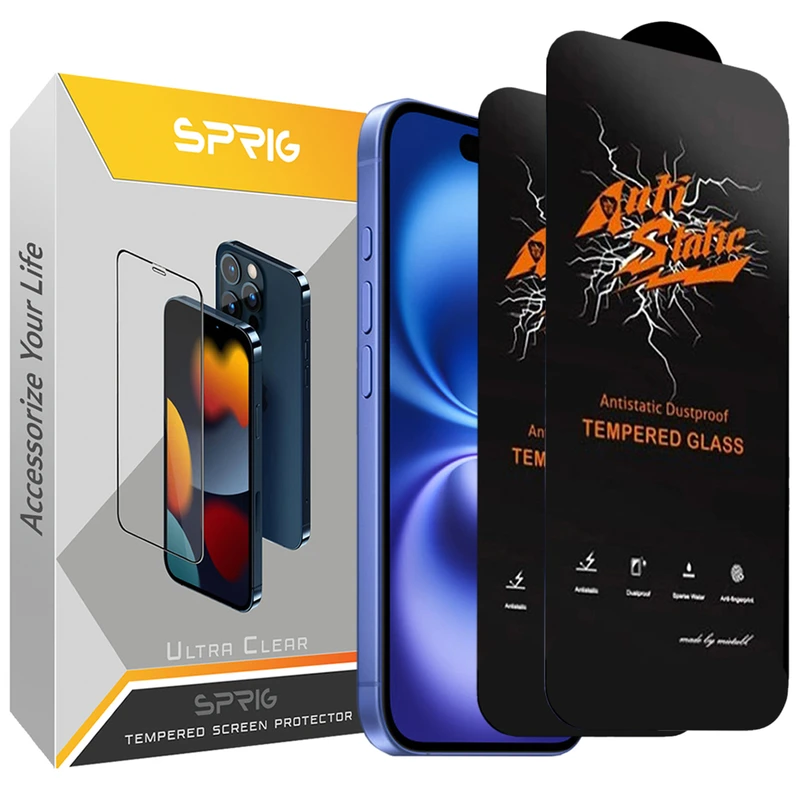 محافظ صفحه نمایش آنتی استاتیک اسپریگ مدل Antistatic_MTB مناسب برای گوشی موبایل اپل Iphone 14 Pro Max بسته دو عددی