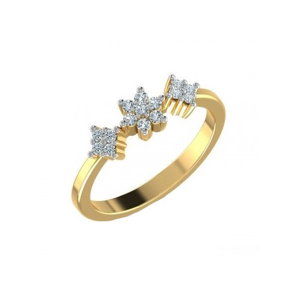 انگشتر طلا 18 عیار زنانه قیراط طرح فلاور کد GH6207
