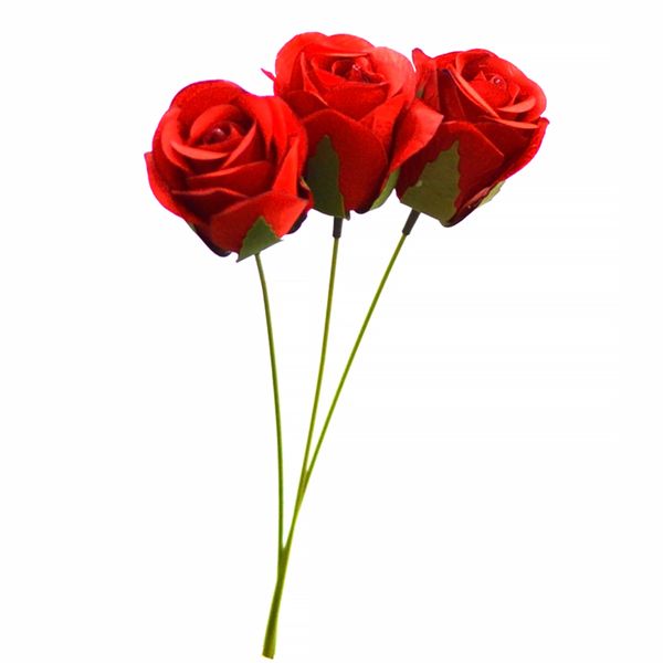 گل مصنوعی مدل شاخه گل رز بسته 3 عددی