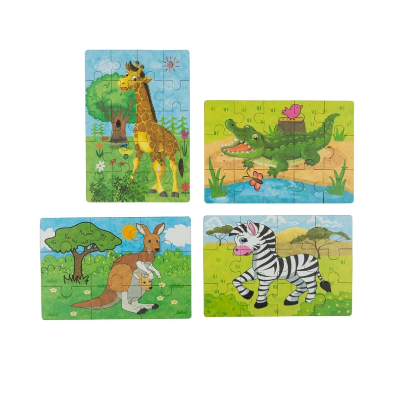 پازل 56 تکه مدل حیوانات جنگل مجموعه 4 عددی