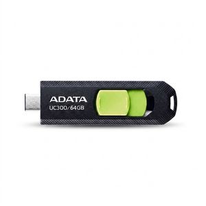 فلش مموری کشویی ای دیتا مدل UC300 ظرفیت 64 گیگابایت با رابط USB Type-C و استاندارد USB 3.2 Gen 1، سرعت انتقال داده تا 5 گیگابایت بر ثانیه، سازگار با لپ‌تاپ، گوشی، تبلت و تلویزیون، بدون نیاز به نصب درایور