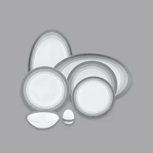 سرویس غذاخوری 28 پارچه 6 نفر چینی زرین ایران مدل Silver Liner Top Grade