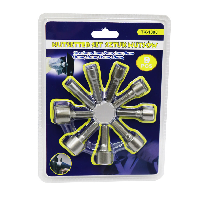 بکس سر دریلی مدل YP-TK-1888 مجموعه 9 عددی