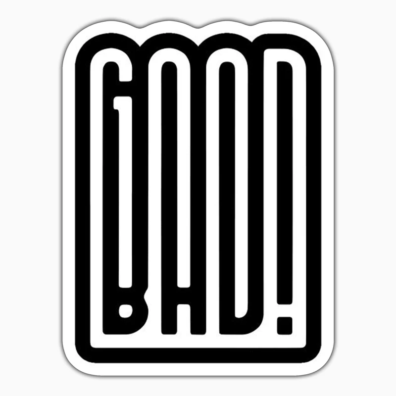 استیکر لپ تاپ و موبایل بووم طرح نوشته مدل Good.Bad کد VR38