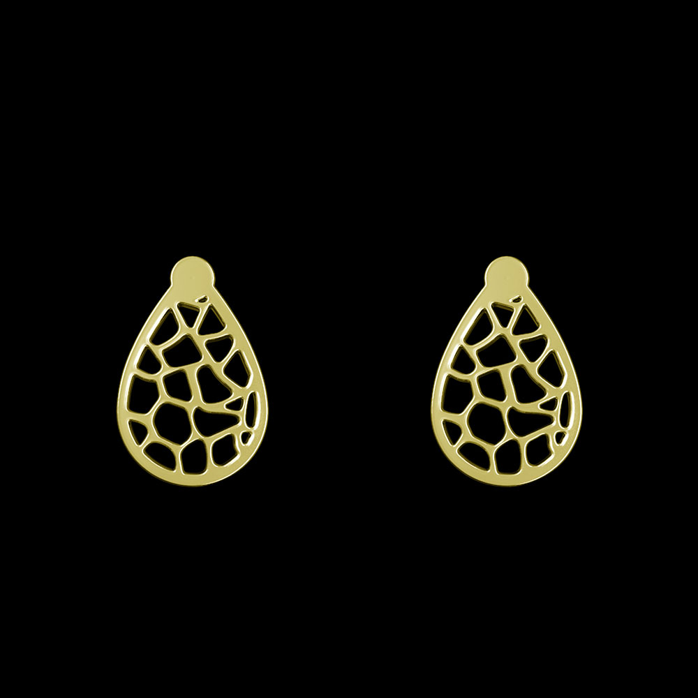 گوشواره طلا 18 عیار زنانه مدوپد مدل هندسی کد GA1-10120