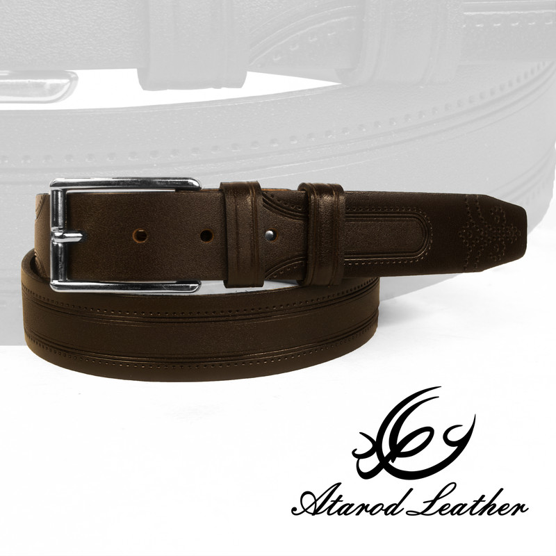 کمربند مردانه چرم عطارد مدل چرم طبیعی گاومیش کد B36
