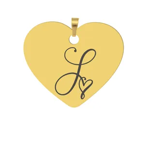 آویز گردنبند هایکا طرح قلب وحرف لاتین L مدل ha191