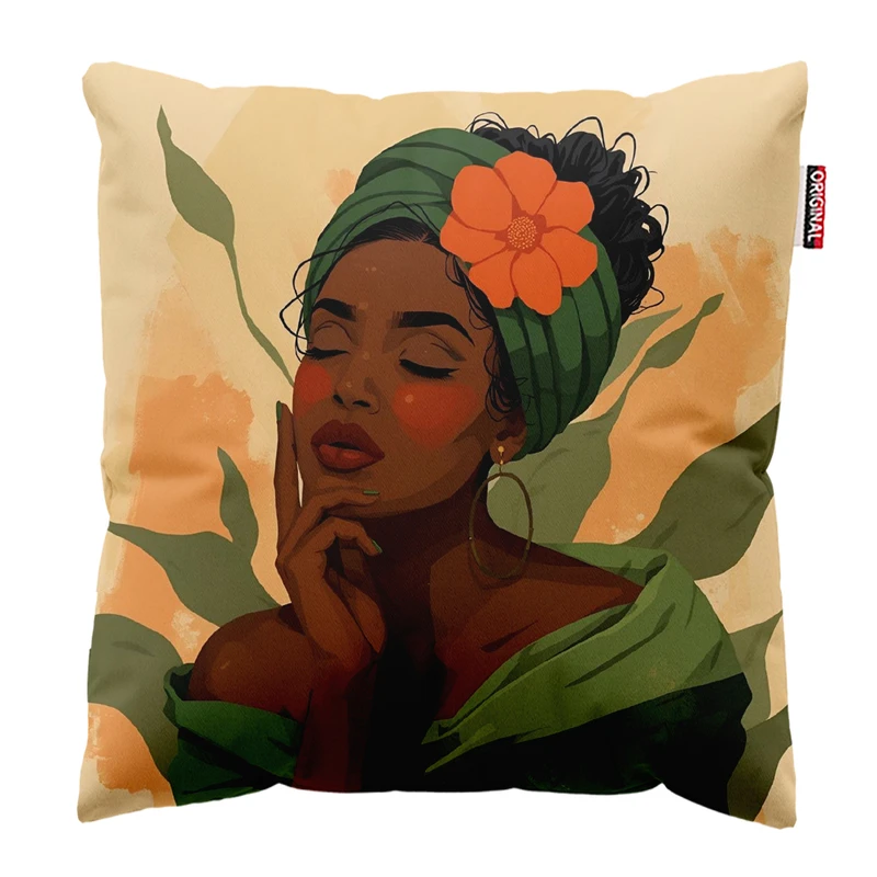 کوسن پاد آفرین مدل بوهو طرح زن کد PK302801 سایز 30*30 سانتی متر