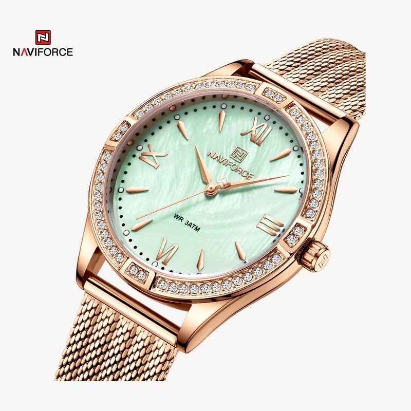 ساعت مچی عقربه ای زنانه نیوی فورس مدل نگین کد NF5028