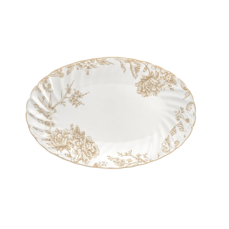 دیس گلدکیش مدل بیضی طرح سارینا کد GK701141-6