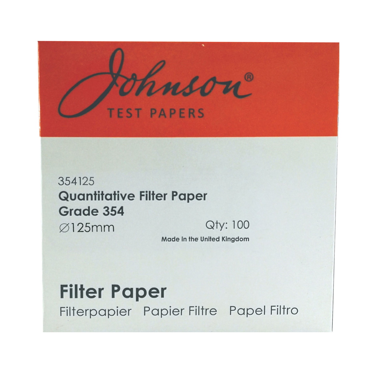 کاغذ صافی آزمایشگاه جانسون تست پیپر مدل 354125 بسته 100 عددی