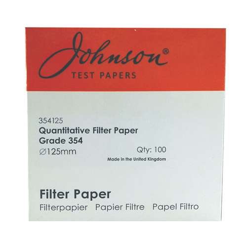 کاغذ صافی آزمایشگاه جانسون تست پیپر مدل 354125 بسته 100 عددی
