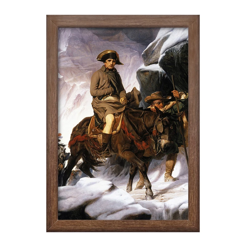 تابلو خندالو طرح نقاشی عبور ناپلئون از آلپ اثر پل دلاروش کد F12127