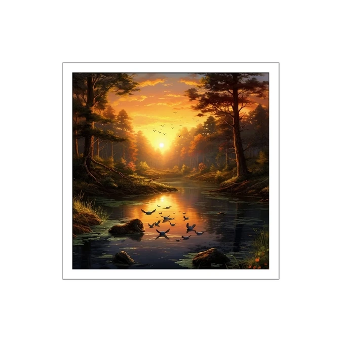 تابلو نوری بکلیت طرح منظره طبیعت و غروب مدل W-MID-15595