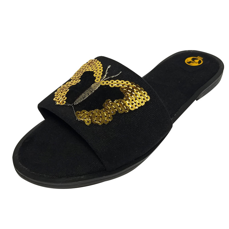 صندل زنانه سیی مدل پروانه ای کد 1716.1