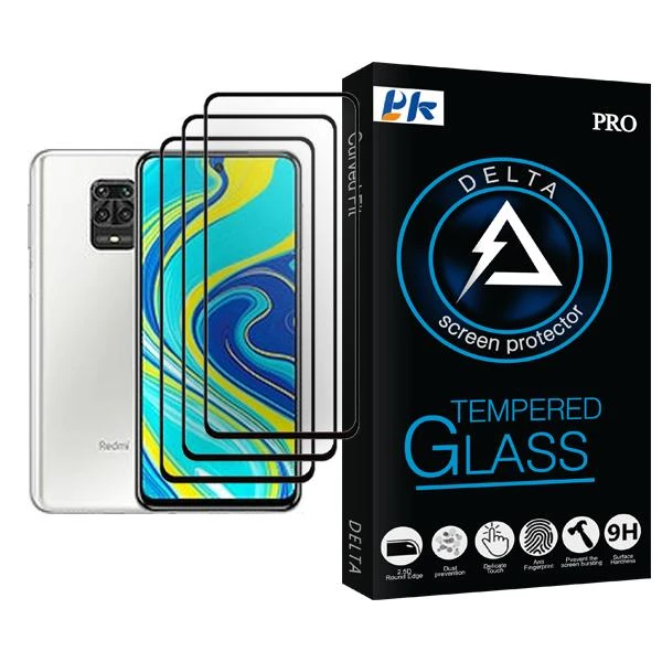 محافظ صفحه نمایش پی کی مدل Delta Glass MIX003 مناسب برای گوشی موبایل شیائومی Redmi Note 9S بسته سه عددی