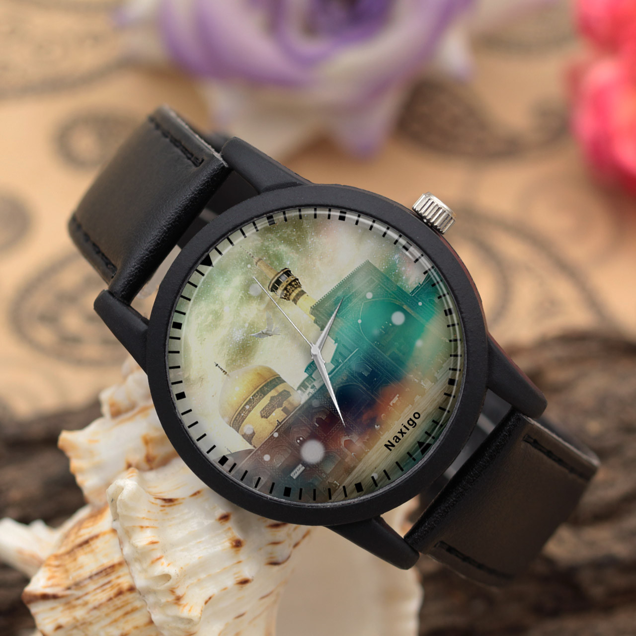 ساعت مچی عقربه ای ناکسیگو مدل حرم امام رضا کد LF12578