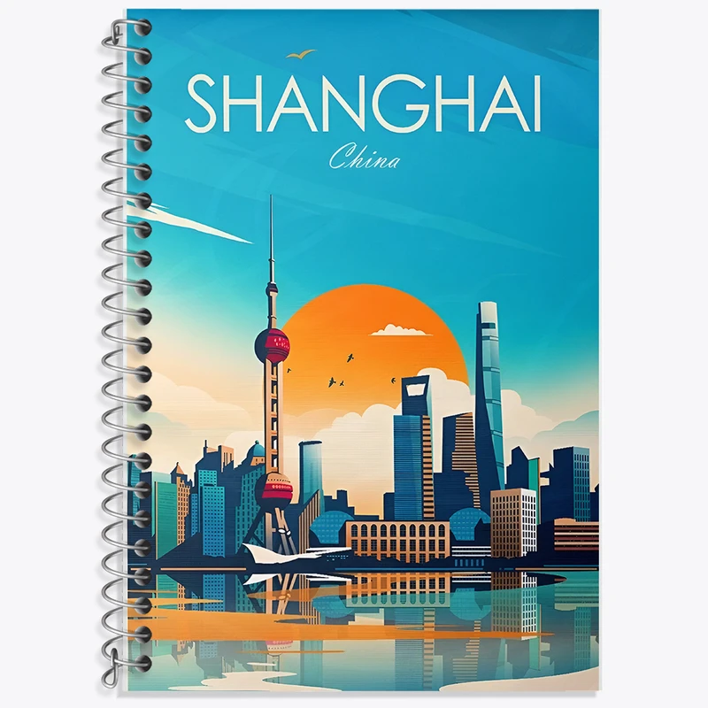 دفتر لغت 50 برگ خندالو طرح شانگهای (Shanghai) کد F6307