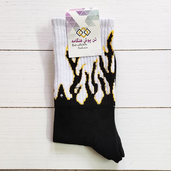 جوراب مردانه تن پوش هنگامه مدل کش اسپرت آتشین مجموعه 2 عددی - - 3