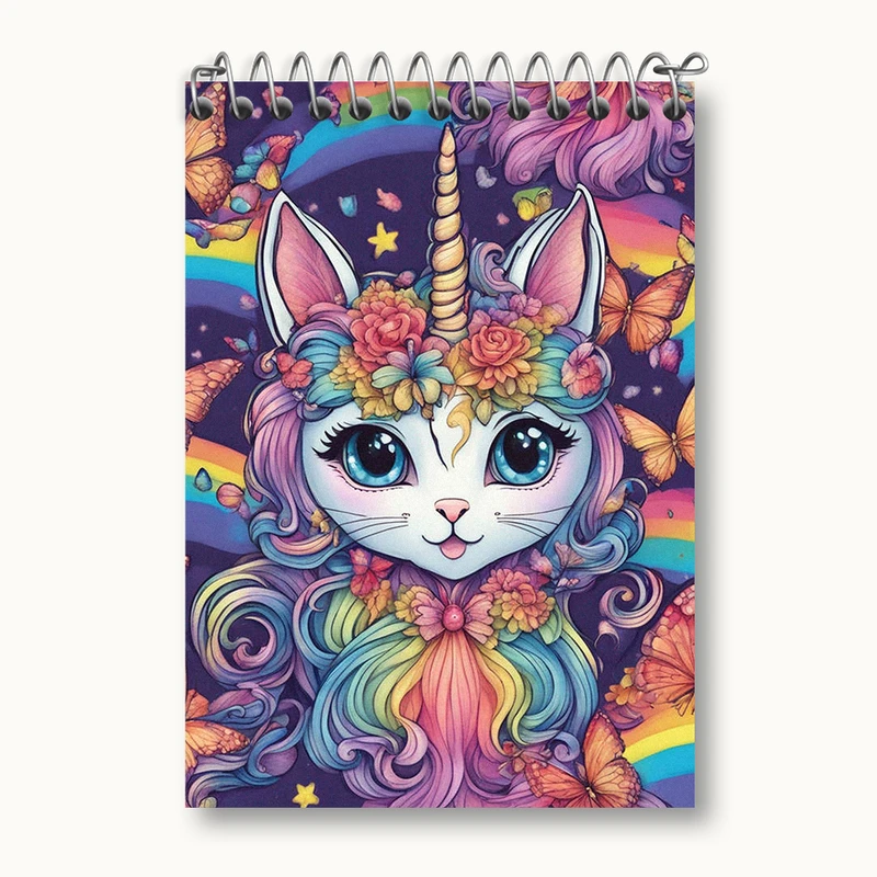 دفتر یادداشت 50 برگ خندالو طرح گربه تک شاخ کد N1998