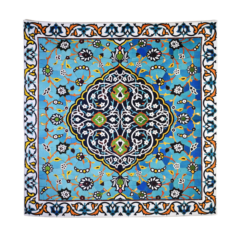 رومیزی مدل مخمل طرح کاشی کد 131