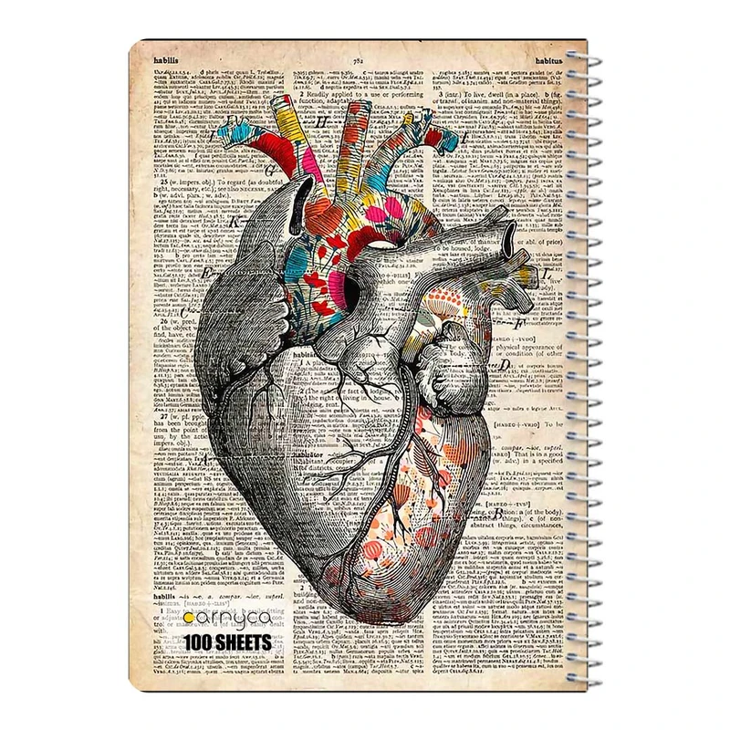 دفتر مشق 100 برگ سیمی کارنیکا طرح روزنامه وینتج قلب Vintage Newspaper Heart کد 80617