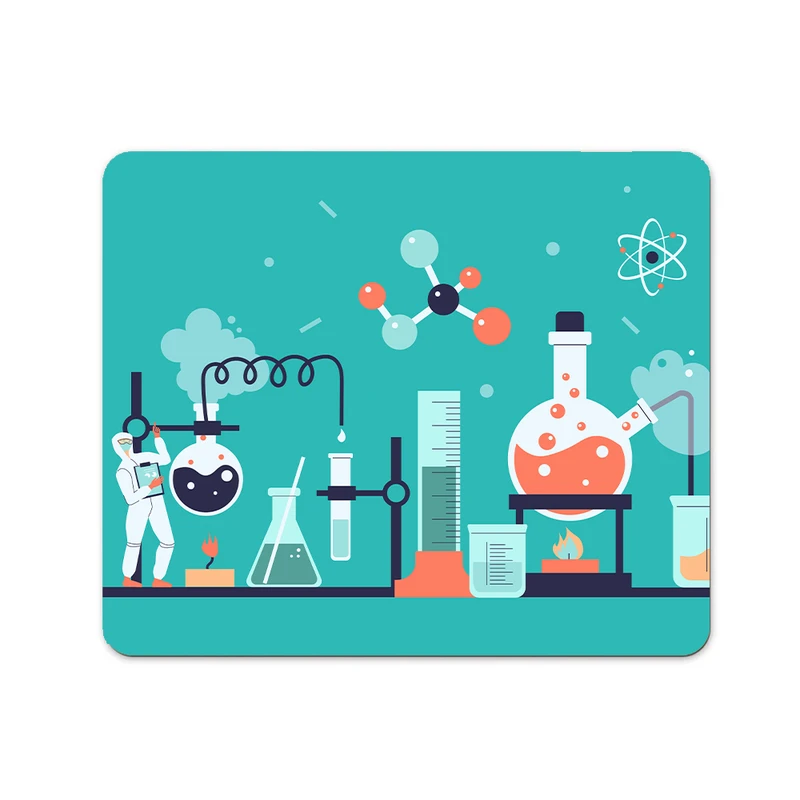 ماوس پد پاد آفرین مدل شیمی دبیرستان آزمایشگاه شیمیدان مهندس شیمی کد P490 سایز 19*24 سانتی متر