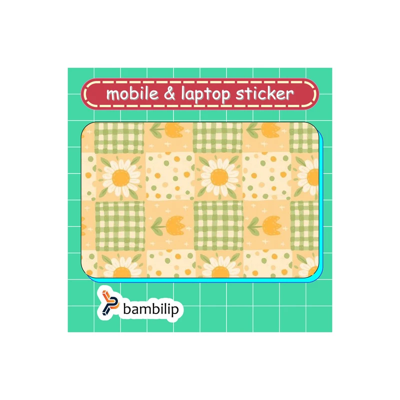 استیکر بامبیلیپ مدل کارت عابر طرح پترن گل چهل تکه کد 0805755