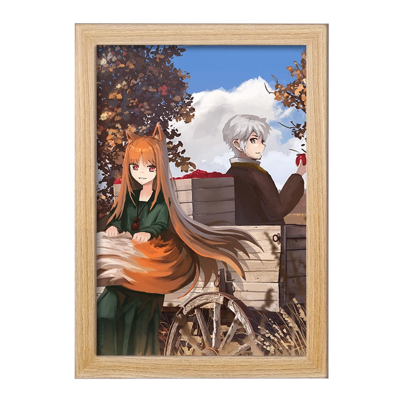 تابلو خندالو مدل هولو و کرافت انیمه ادویه و گرگ کد 36158